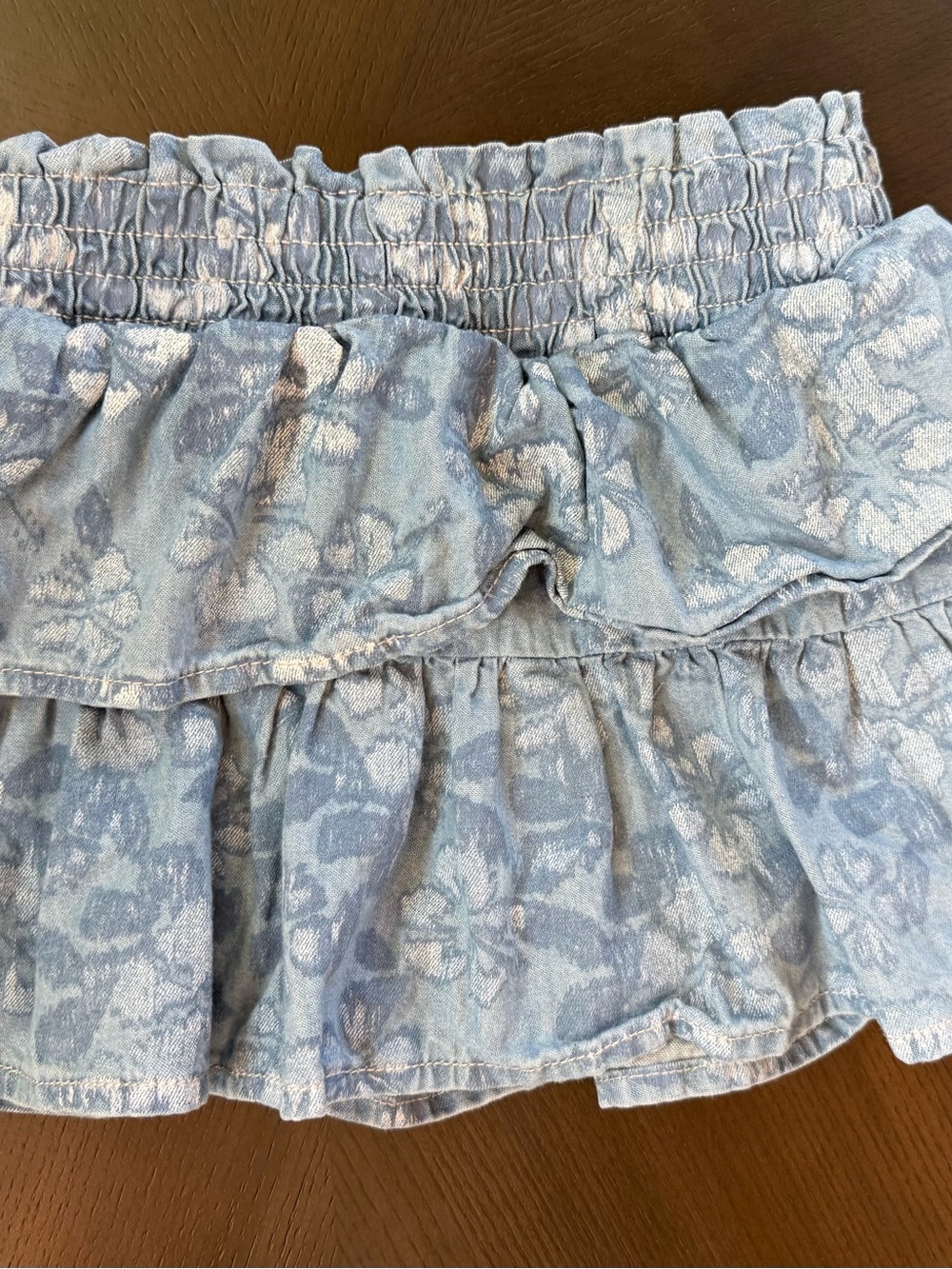 Roxy Light Blue Floral Ruffle Skirt